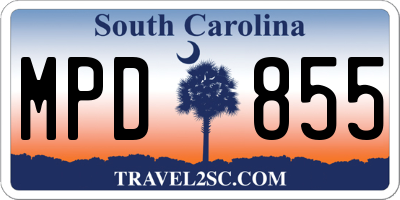 SC license plate MPD855