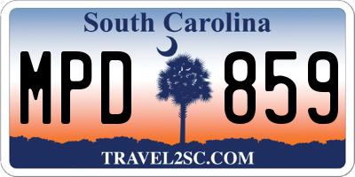 SC license plate MPD859