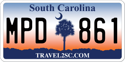 SC license plate MPD861
