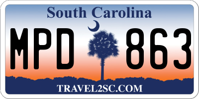 SC license plate MPD863