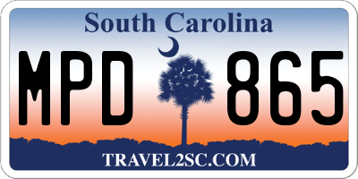 SC license plate MPD865
