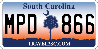 SC license plate MPD866