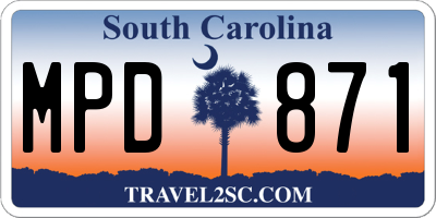 SC license plate MPD871