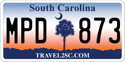 SC license plate MPD873