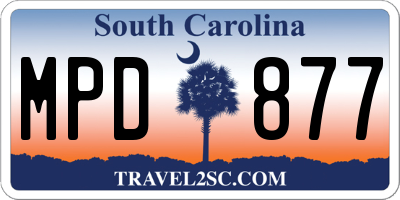 SC license plate MPD877