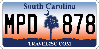 SC license plate MPD878