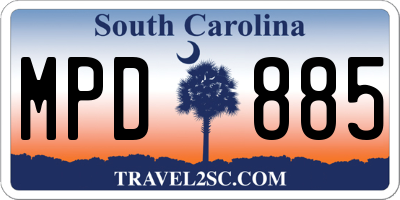 SC license plate MPD885