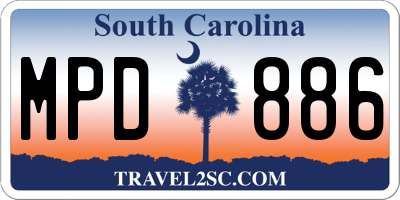 SC license plate MPD886