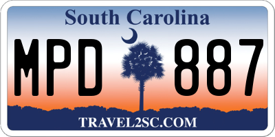 SC license plate MPD887