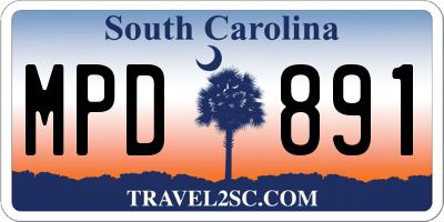 SC license plate MPD891