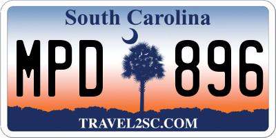 SC license plate MPD896