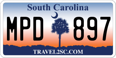 SC license plate MPD897