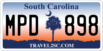 SC license plate MPD898
