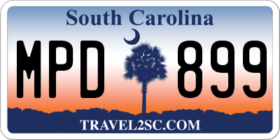 SC license plate MPD899