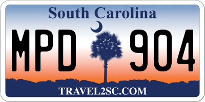 SC license plate MPD904