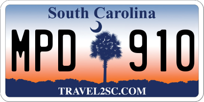 SC license plate MPD910