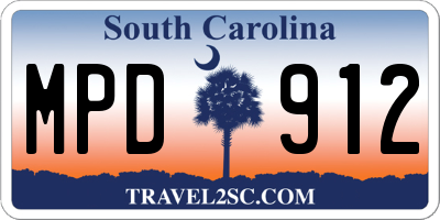 SC license plate MPD912