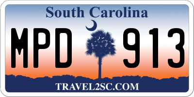 SC license plate MPD913