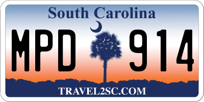 SC license plate MPD914