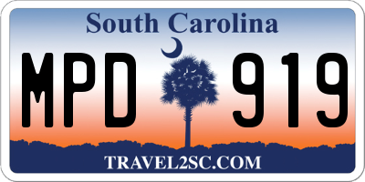SC license plate MPD919