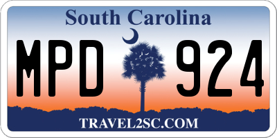 SC license plate MPD924