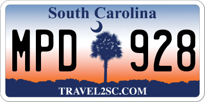 SC license plate MPD928