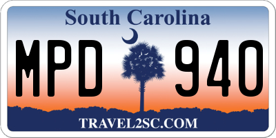 SC license plate MPD940