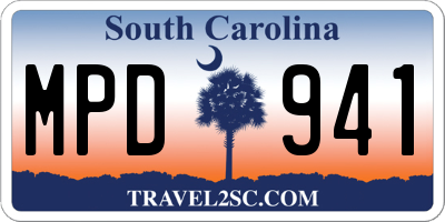 SC license plate MPD941