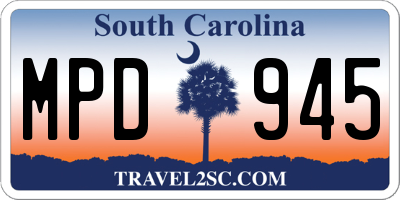 SC license plate MPD945