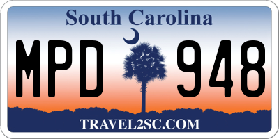 SC license plate MPD948