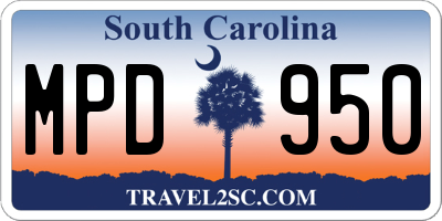 SC license plate MPD950