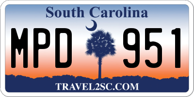 SC license plate MPD951