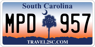 SC license plate MPD957