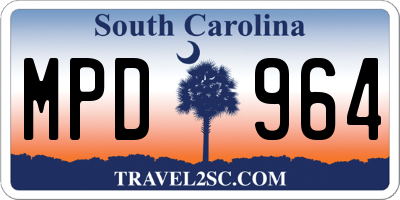 SC license plate MPD964