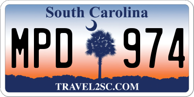 SC license plate MPD974