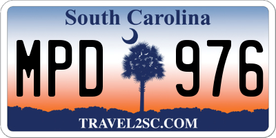 SC license plate MPD976