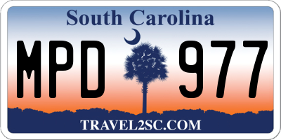SC license plate MPD977