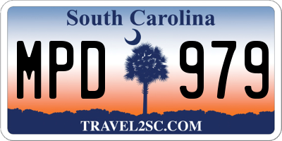 SC license plate MPD979