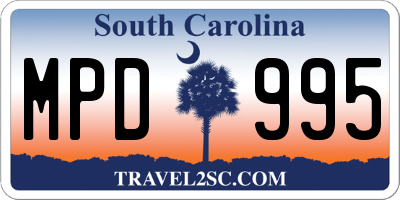 SC license plate MPD995