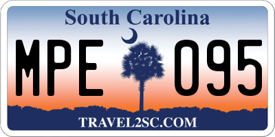 SC license plate MPE095