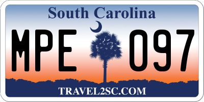 SC license plate MPE097