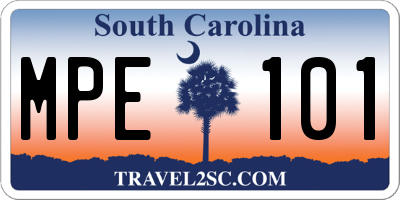 SC license plate MPE101