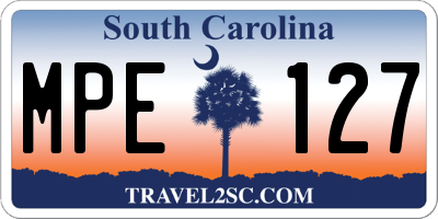 SC license plate MPE127