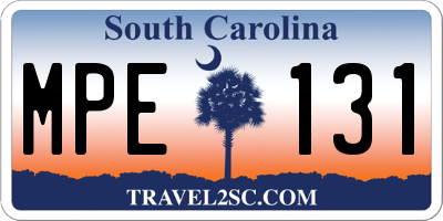 SC license plate MPE131