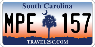 SC license plate MPE157