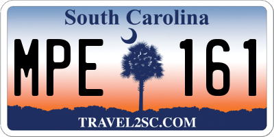 SC license plate MPE161
