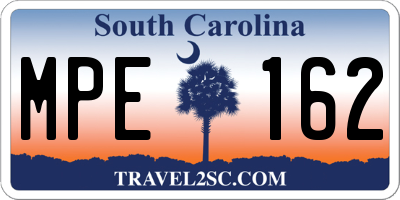 SC license plate MPE162