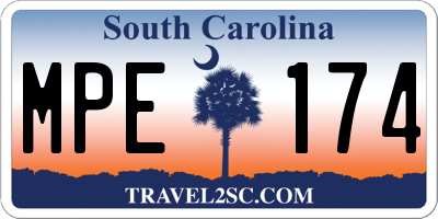 SC license plate MPE174
