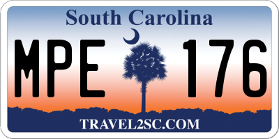 SC license plate MPE176