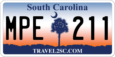 SC license plate MPE211